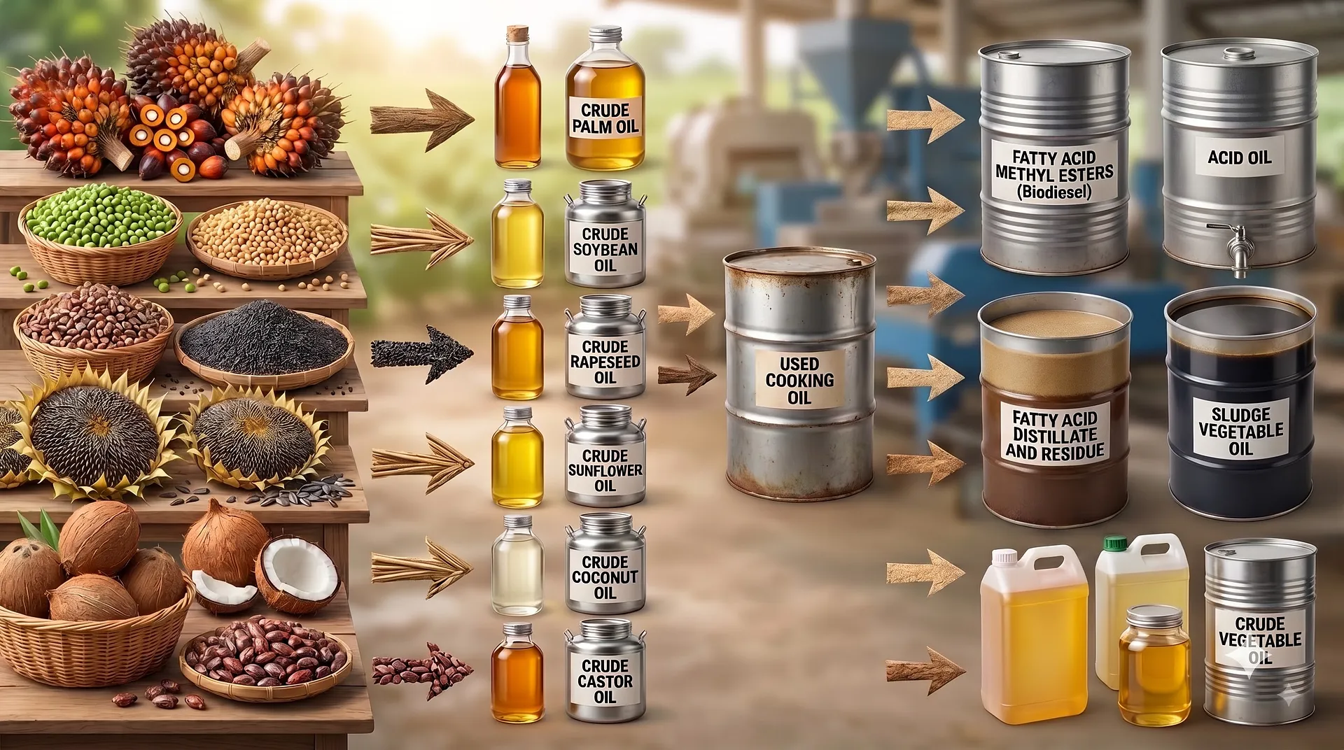 Vegetable oils and residual feedstocks for renewable fuel production